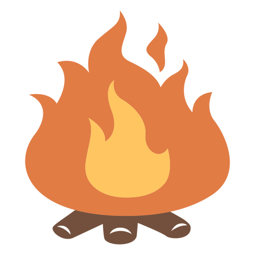 Flat camping bonfire PNG Design