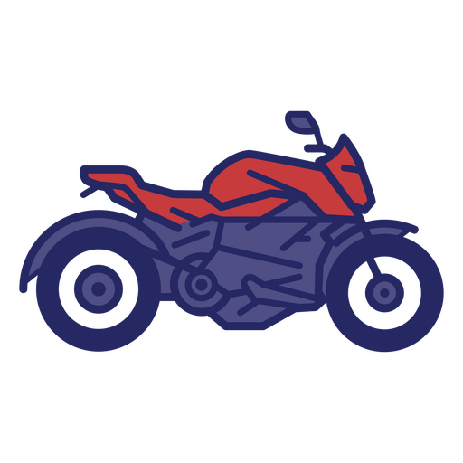 Motorbike color stroke red and purple PNG Design