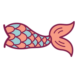 Mermaid Tail Color Stroke PNG & SVG Design For T-Shirts