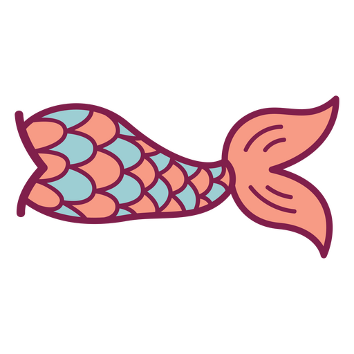Mermaid tail color stroke PNG Design