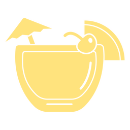 Cocktail cut out yellow PNG Design