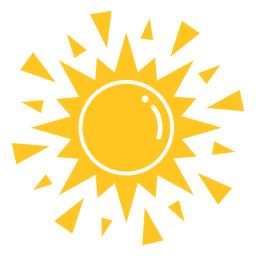 Geometric yellow sun PNG Design