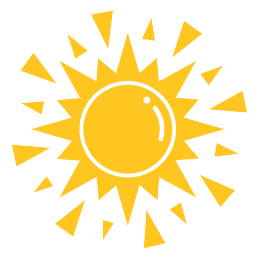 Geometric yellow sun PNG Design