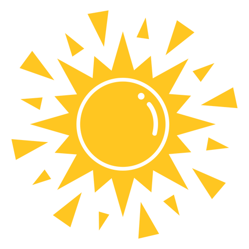 Sol amarelo geométrico Desenho PNG