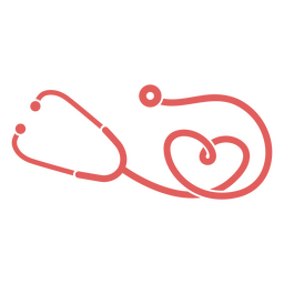 Red stethoscope heart PNG Design