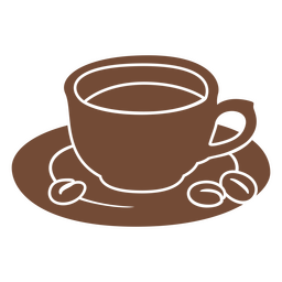 Brown coffee cup and grains PNG Design Transparent PNG