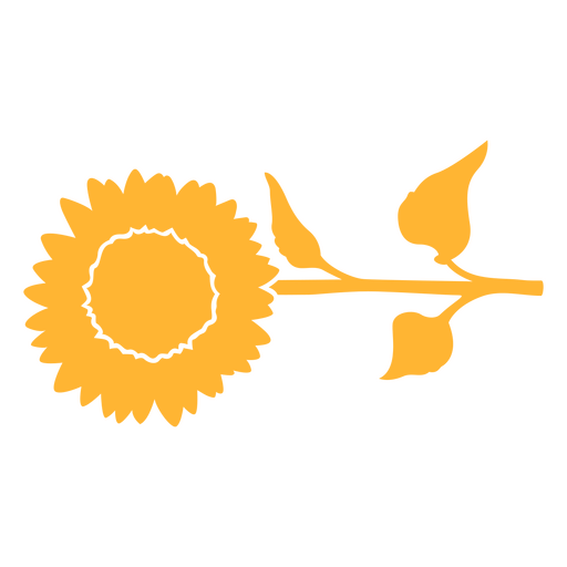 Cut out yellow sunflower PNG Design