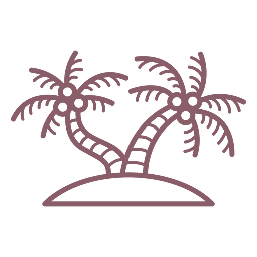 palmas de trazo de isla Diseño PNG