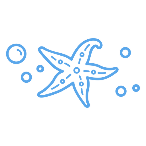 Starfish stroke bubbles PNG Design