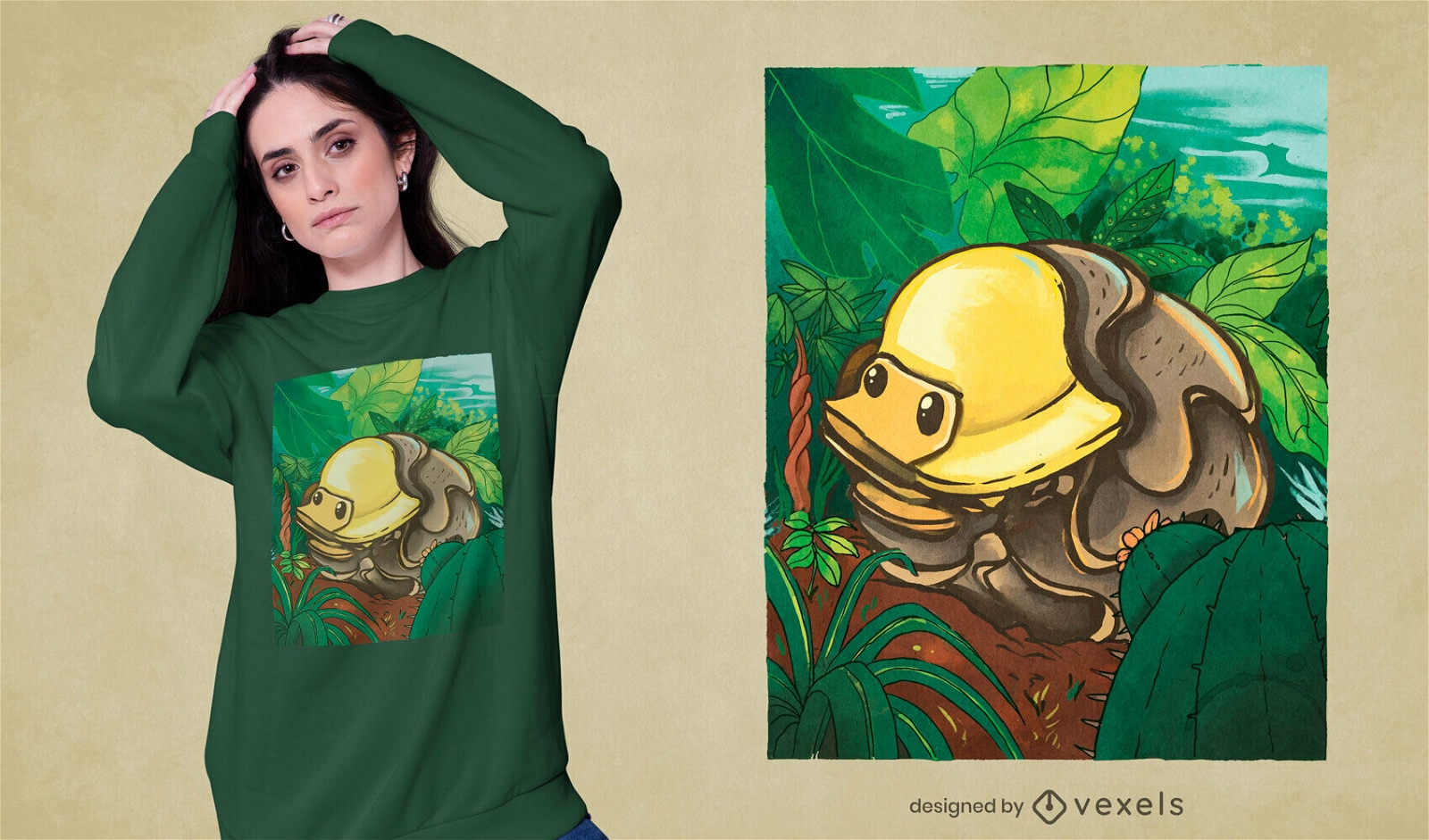 T-shirt da natureza animal do pato de borracha psd