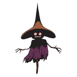 Flaches halloween der vogelscheuche PNG-Design