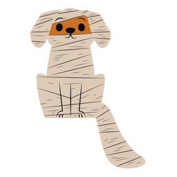 momia perro plano halloween Diseño PNG