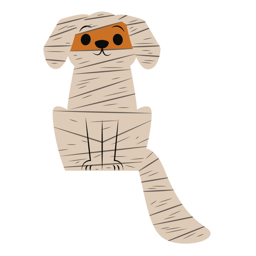 Mummy dog flat halloween PNG Design