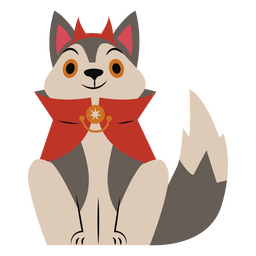 Perro diablo plano halloween Diseño PNG