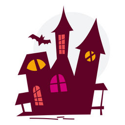 Haunted house flat  PNG Design