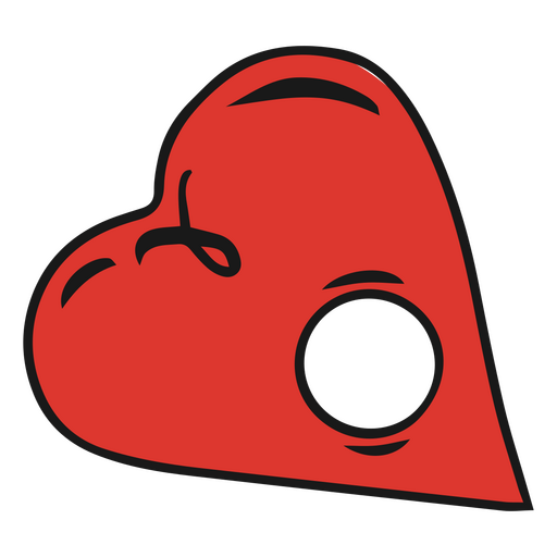 Heart with hole color stroke PNG Design