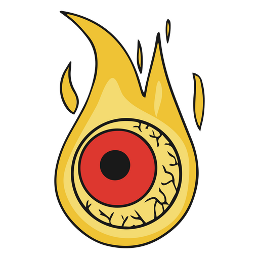 Eye illustration on fire PNG Design