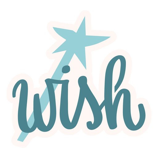 Wish Lettering with Wand PNG Design