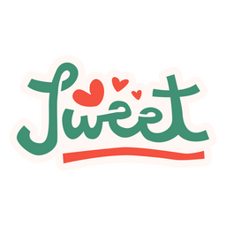 Sweet Lettering with Hearts PNG Design