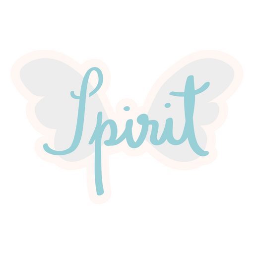 Spirit Lettering with Wings PNG Design