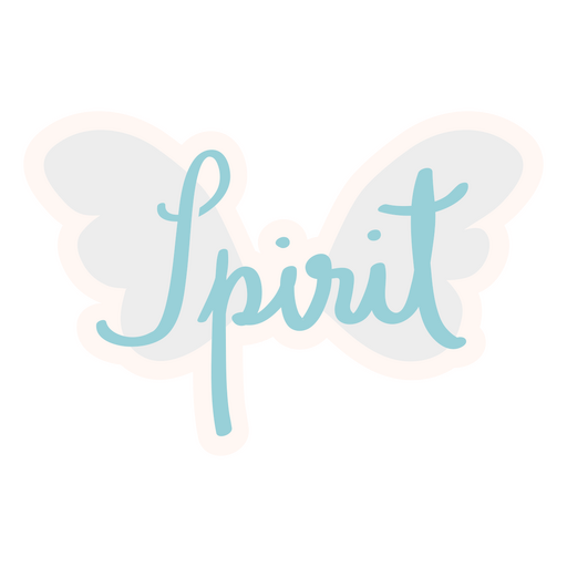 Spirit-Schriftzug mit Fl?geln PNG-Design