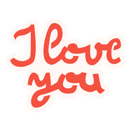 I love you red quote PNG Design