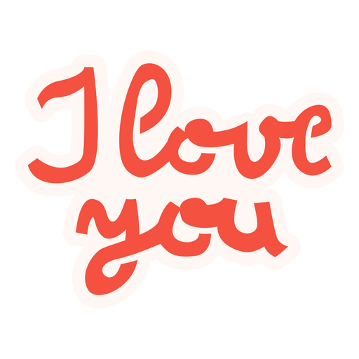 I love you red quote PNG Design