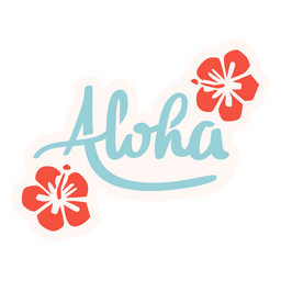 Aloha palavra e flores tropicais