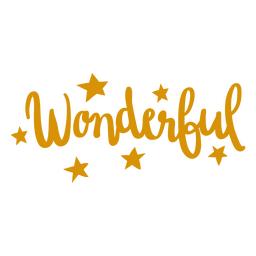 Maravillosa palabra con estrellas Diseño PNG