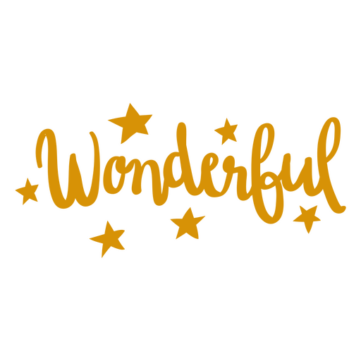 Wonderful word with stars PNG Design