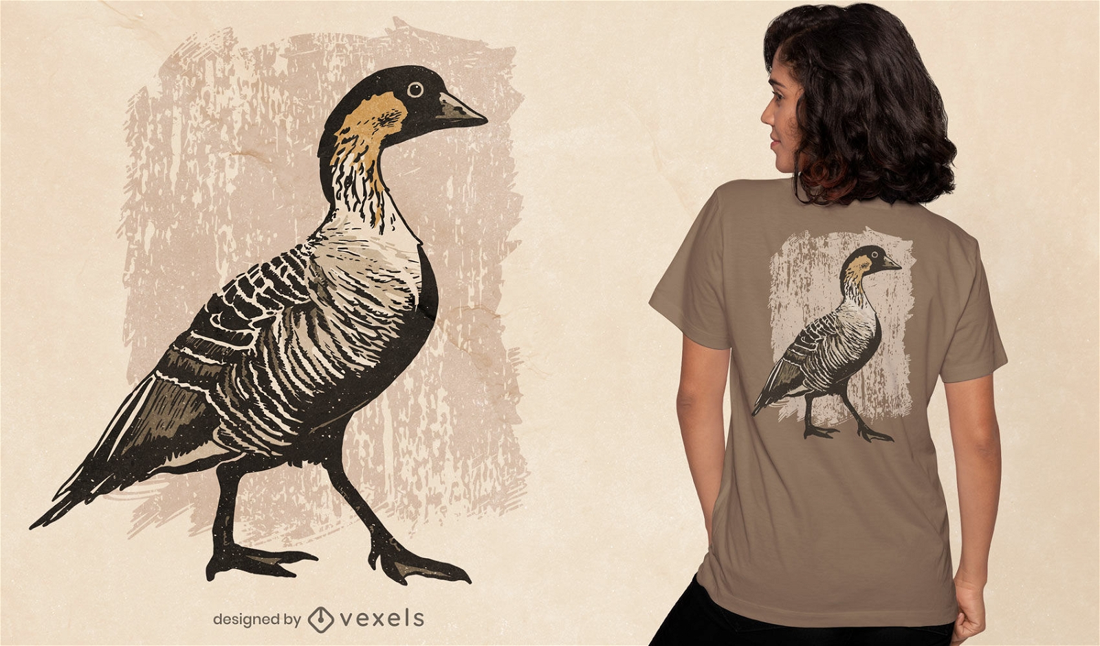 Hawaiian goose bird animal t-shirt design