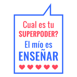 Distintivo de citação em espanhol da superpotência do professor