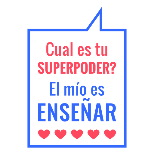 Teacher superpower Spanish quote badge PNG Design