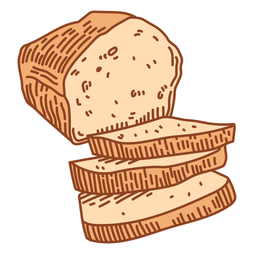 Pan de ilustración de comida Diseño PNG