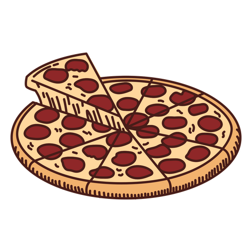 Food illustration pizza