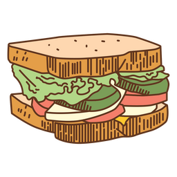 Food illustration sandwich PNG Design