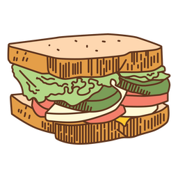 Sándwich de ilustración de comida Diseño PNG