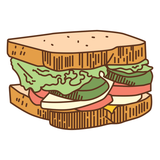 Food illustration sandwich PNG Design