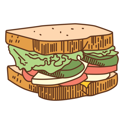 Sanduíche de ilustração de comida Desenho PNG