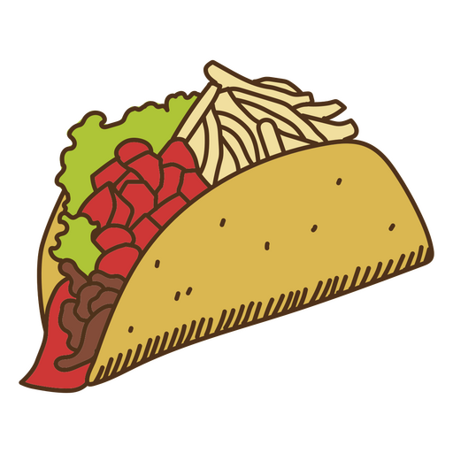 Food illustration tacos PNG Design
