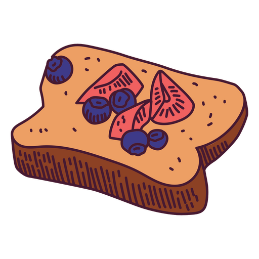 Food illustration toast PNG Design