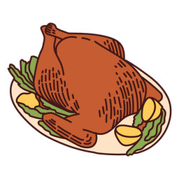 Ilustração de comida frango assado Desenho PNG