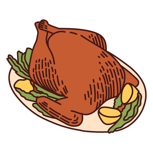 Ilustração de comida frango assado Desenho PNG