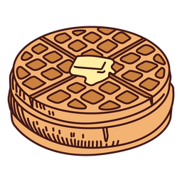 Waffeln mit Lebensmittelillustration PNG-Design
