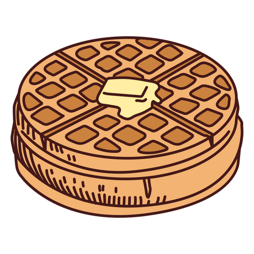 Gofres de ilustración de comida Diseño PNG