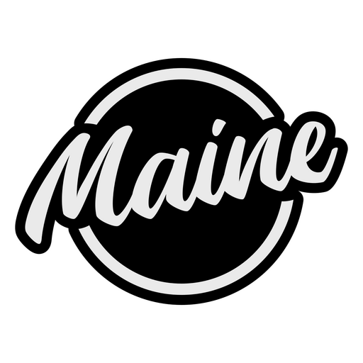Maine Brushed Lettering PNG Design