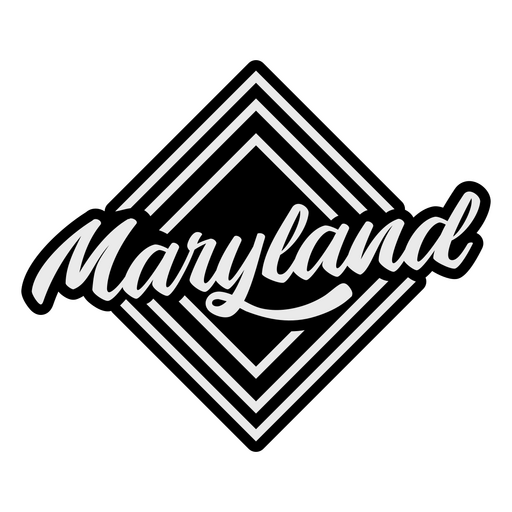 Einfarbiges Maryland-Etikett PNG-Design