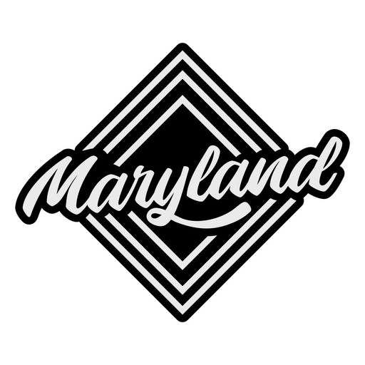 rótulo monocromático de Maryland Desenho PNG