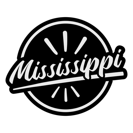 Staaten, die Mississippi beschriften PNG-Design