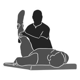 Silueta de médico fisioterapeuta Diseño PNG